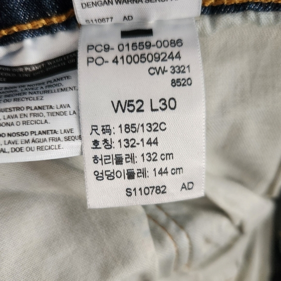 Levi's 559 Relaxed Straight Stretch Blue Jeans Men's Size 52x30 Big & Tall - Picture 7 of 7